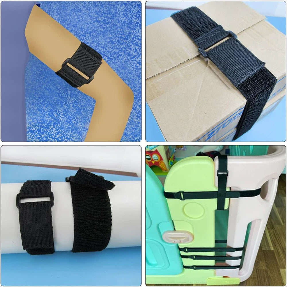 6Pcs Fastening Cable Straps Reusable Cable Ties Molle Accessories Adjustable Securing Straps Nylon Hook and Loop Cord Ties Zpaxo