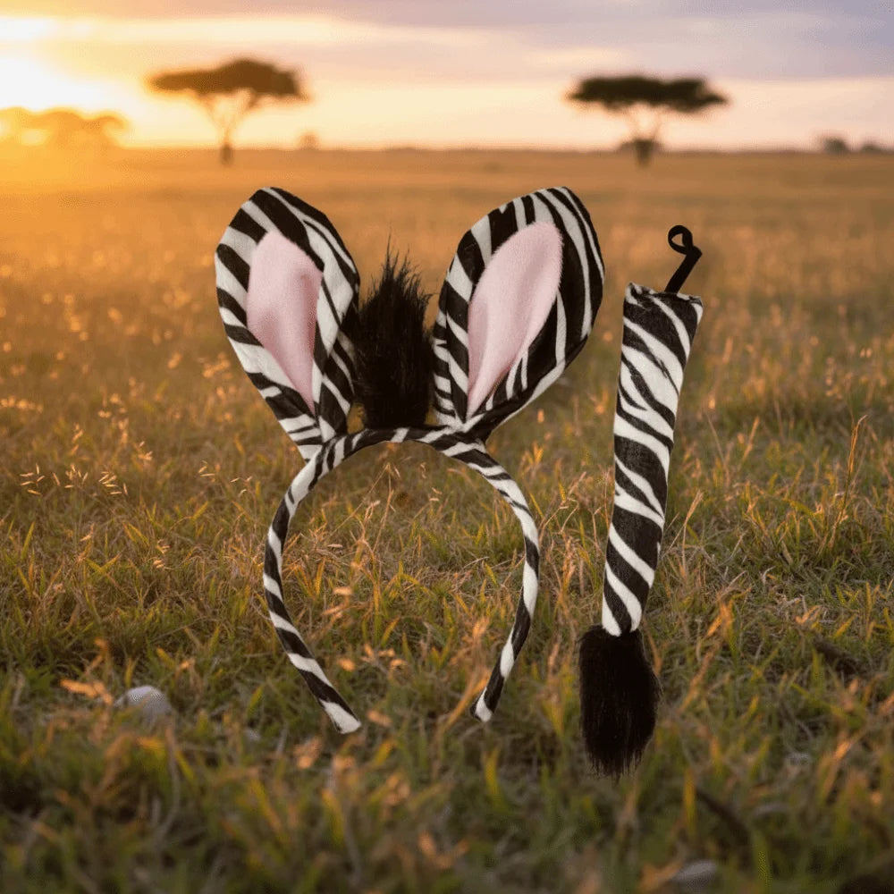 Cute Zebra Headband Set Funny Unique Animal Costume Props Performance Props Kids Wearable Kids Animal Headband Birthday Party Zpaxo