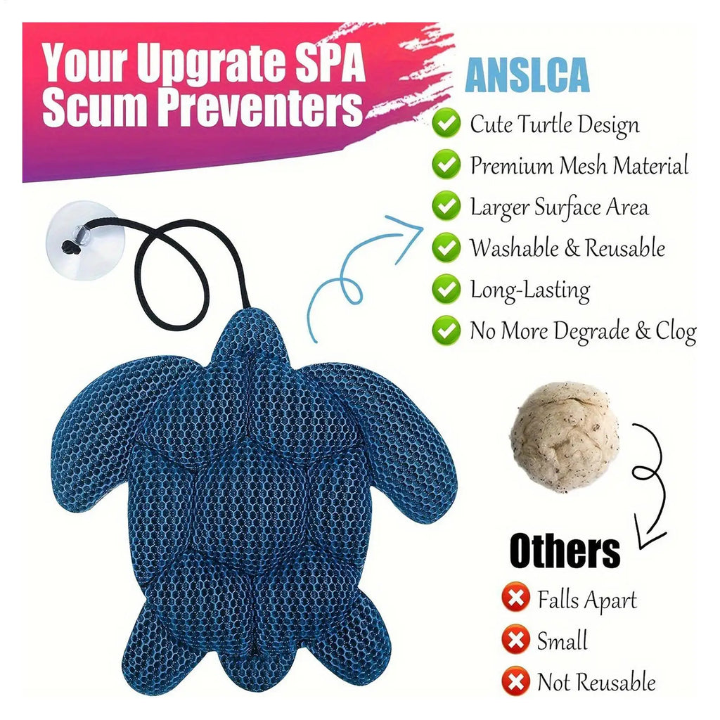 Tub Scum Absorber Reusable Spa Oil Absorbing Sponge Floating Turtle