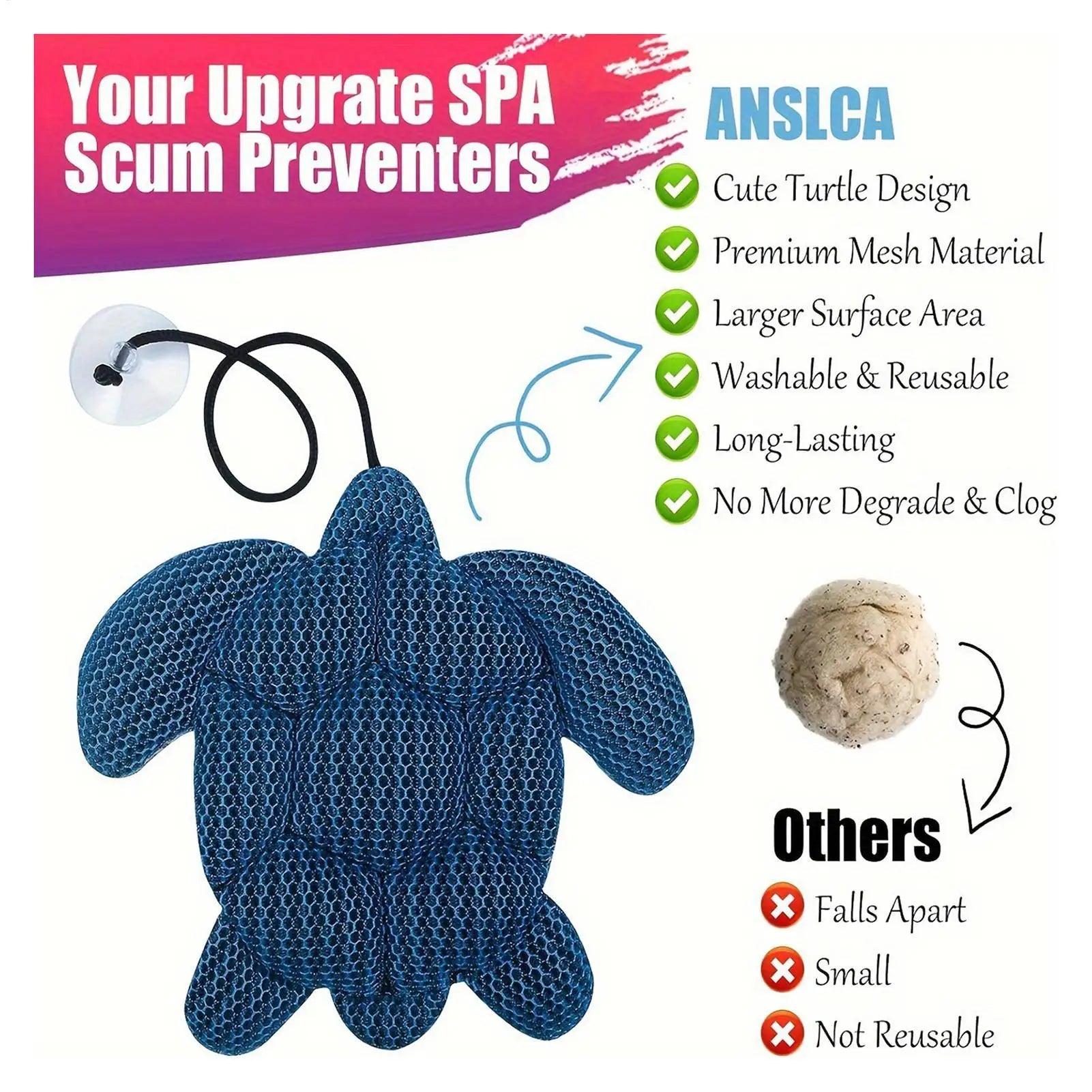 Tub Scum Absorber Reusable Spa Oil Absorbing Sponge Floating Turtle