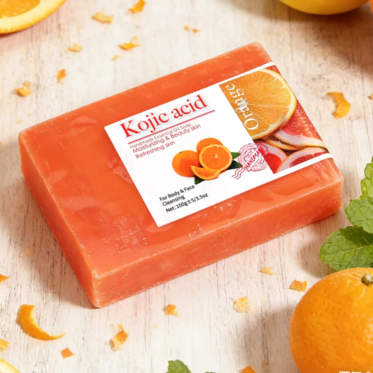 Kojic Acid Sweet Orange Handmade Soap – Brightening (2 Pcs) Brightening Bar Soap Zpaxo