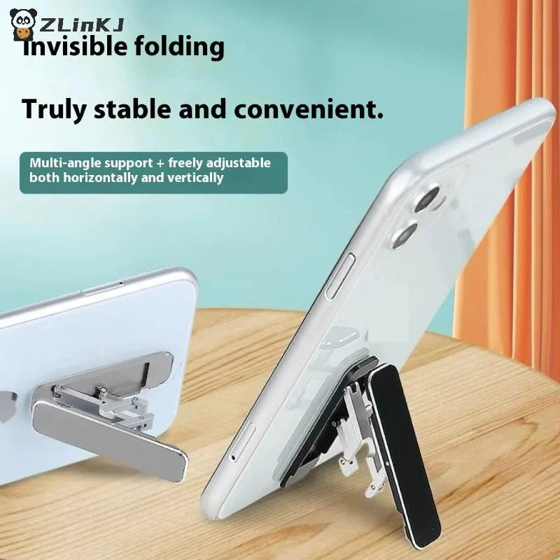 ▶1/3PCS Mini Invisible Foldable Mobile Phone Stand Aluminum Alloy Desktop Mount Material Holder Adjustable Angle For Cellphone Zpaxo