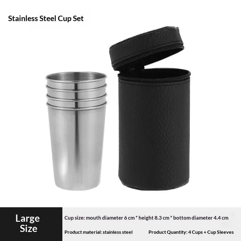 Stainless Steel Glass Outdoor Small Glasses Travel Picnic Cup 30 70 Zpaxo 170ml 4pcs