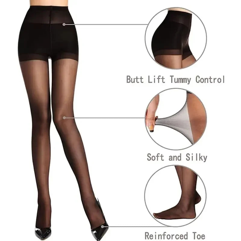 2Pairs Female Elasticity Anti Hook Wire Stockings Women Sheer Tights
