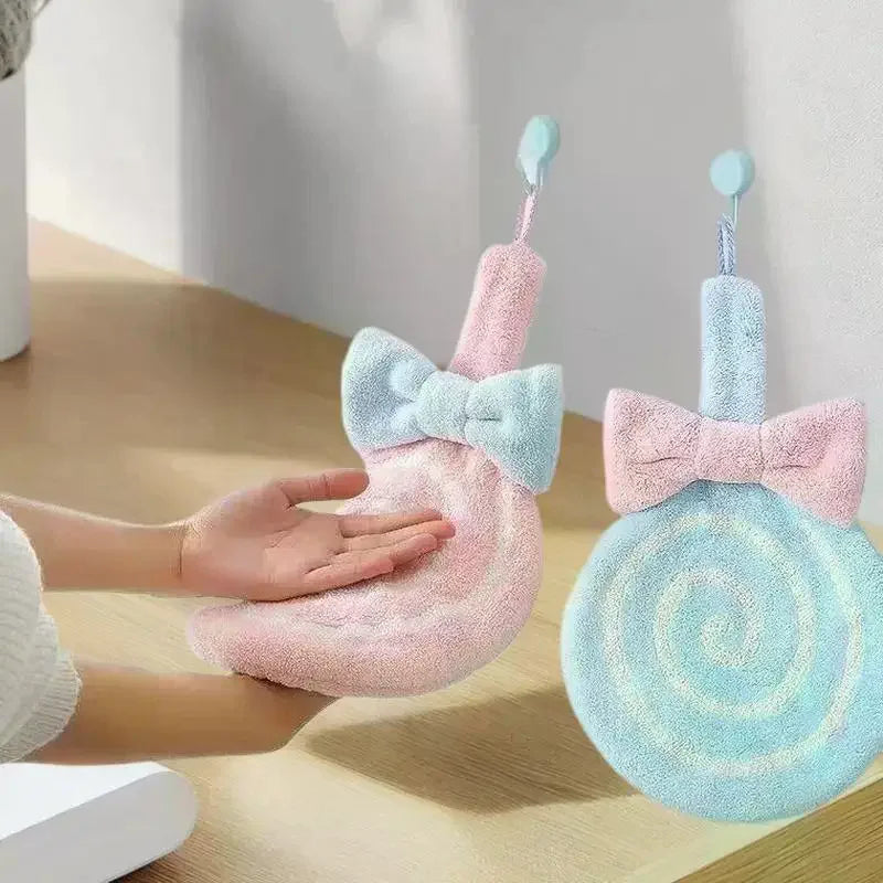 Cartoon Hand Towel Soft Absorbent Coral Velvet Embroidered Zpaxo