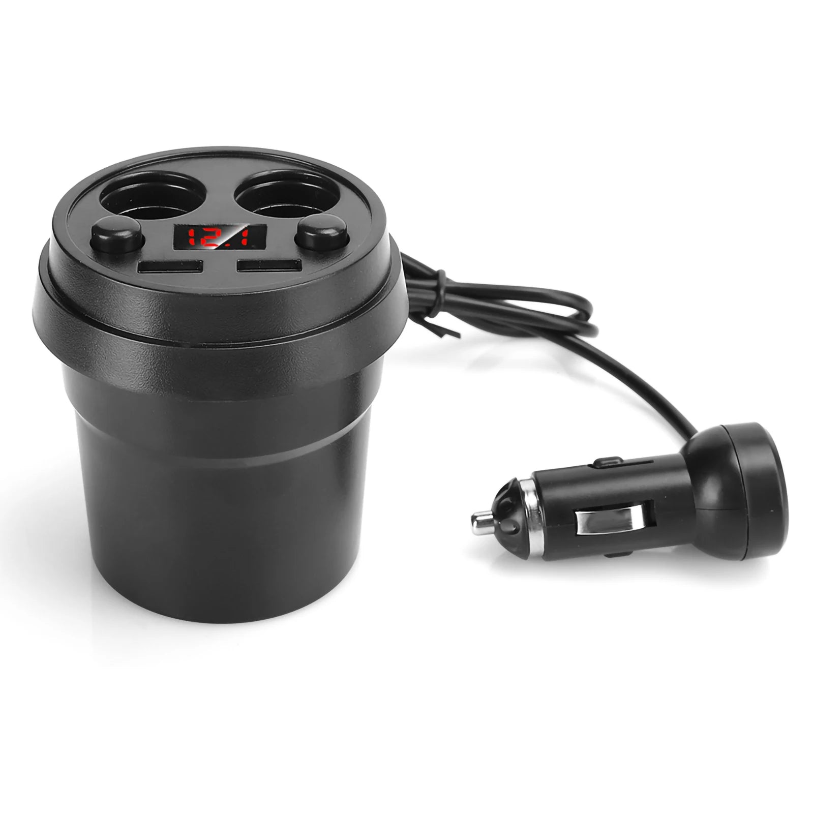 Cup Dual USB Car Charger Wire Multifunction Cigarette Lighter Phone