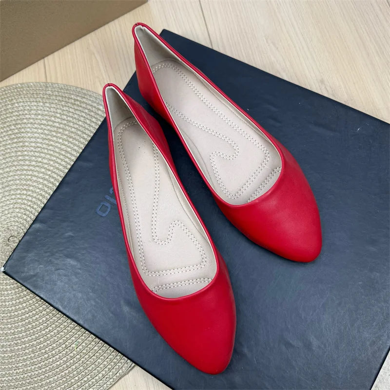 Flat Shoes for Women Spring and Autumn 2025 New Shallow Mouth Pointed Toe Boat Shoes Plus Size Women's Shoes Zapatos De Mujer Zpaxo