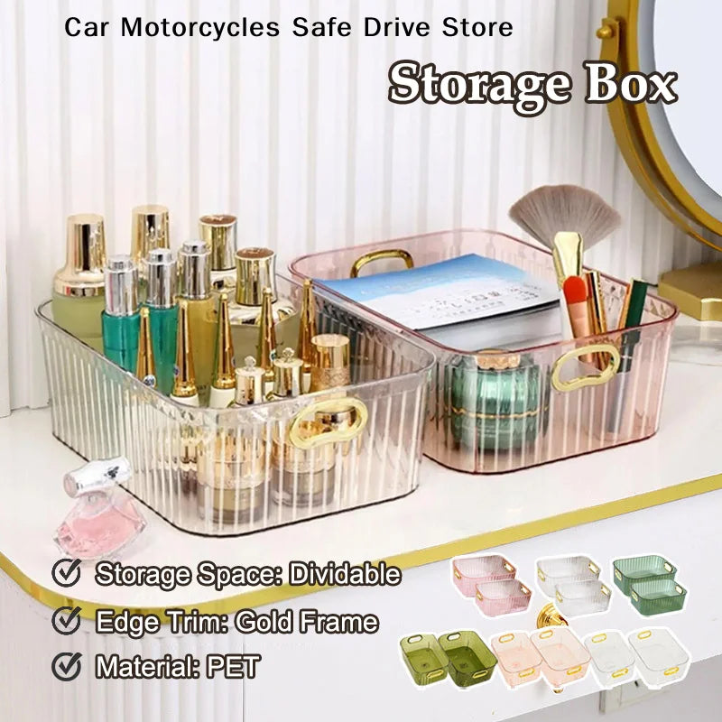 CMLarge Capacity Transparent Storage Box Cosmetic Container Plastic
