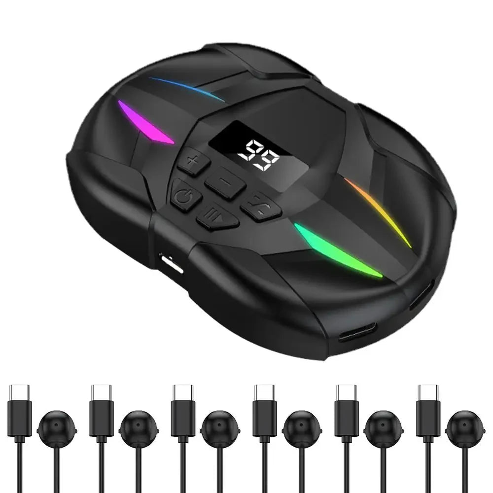 Mobile Phone Screen Auto Clicker Adjustable Game Clicker with Digital Display & RGB Light for Games Live Broadcasts Likes Reward Zpaxo 6 Head no