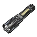 Rechargeable Zoom LED Tactical Flashlight with Display & Side Light