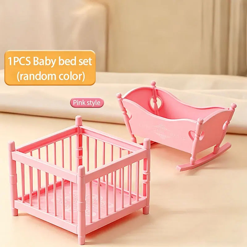 1 12 Miniature Dollhouse Furniture Baby Bed Piano Stroller Dining Zpaxo C