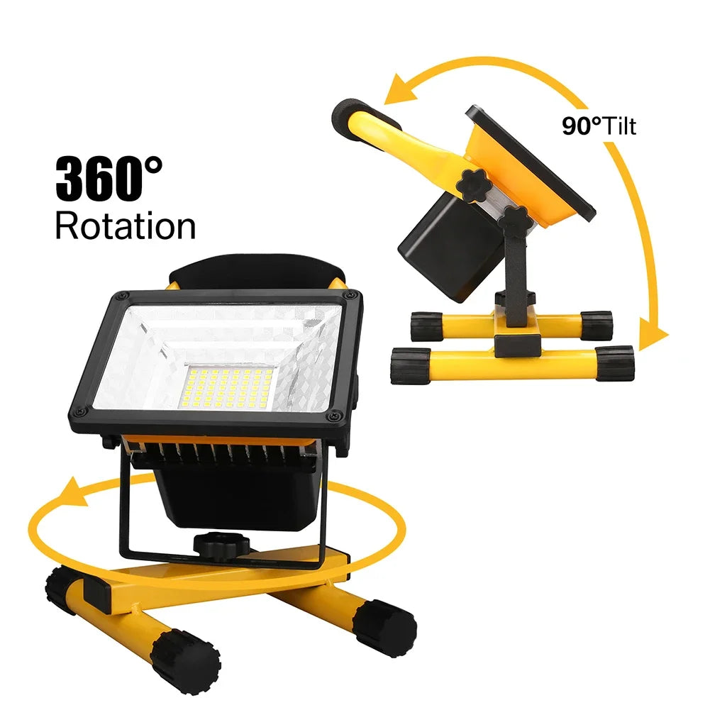 ESMARTER 30W COB LED Rechargeable Floodlight – IP65 Portable Lamp