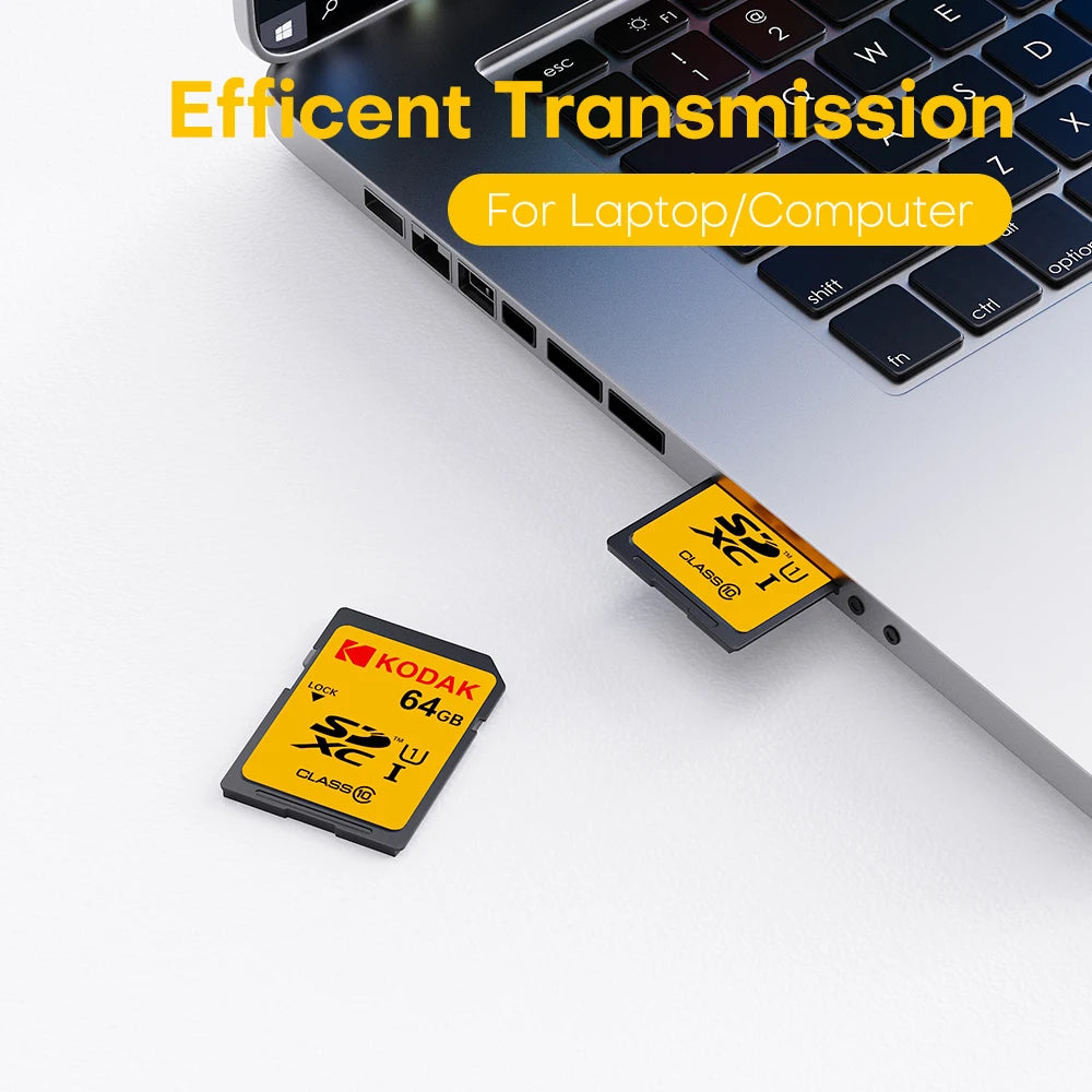 KODAK U1 Class 10 SD Card 128GB 64GB 32GB High Speed Flash Memory Card for DSLR Camera Camcorder Laptop Zpaxo
