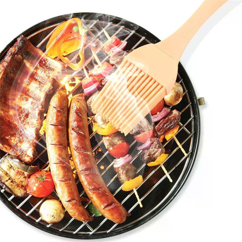 Home Kitchen Baking Cooking Tools Silicone Oil Brush Seasoning Sauce Cake Bread Butter Egg Heat Resistant Barbecue Basting Brush Zpaxo