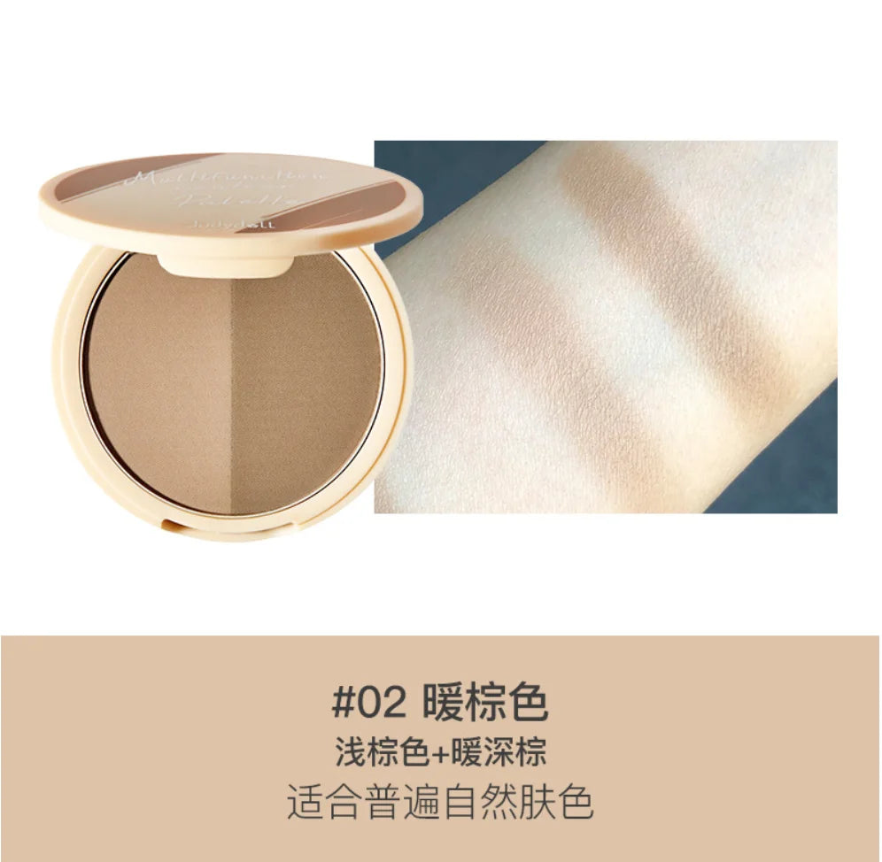 JUDYDOLL Two-tone Contouring Palette Face Shadow Powder Highlighter Zpaxo 04 Duo Cont