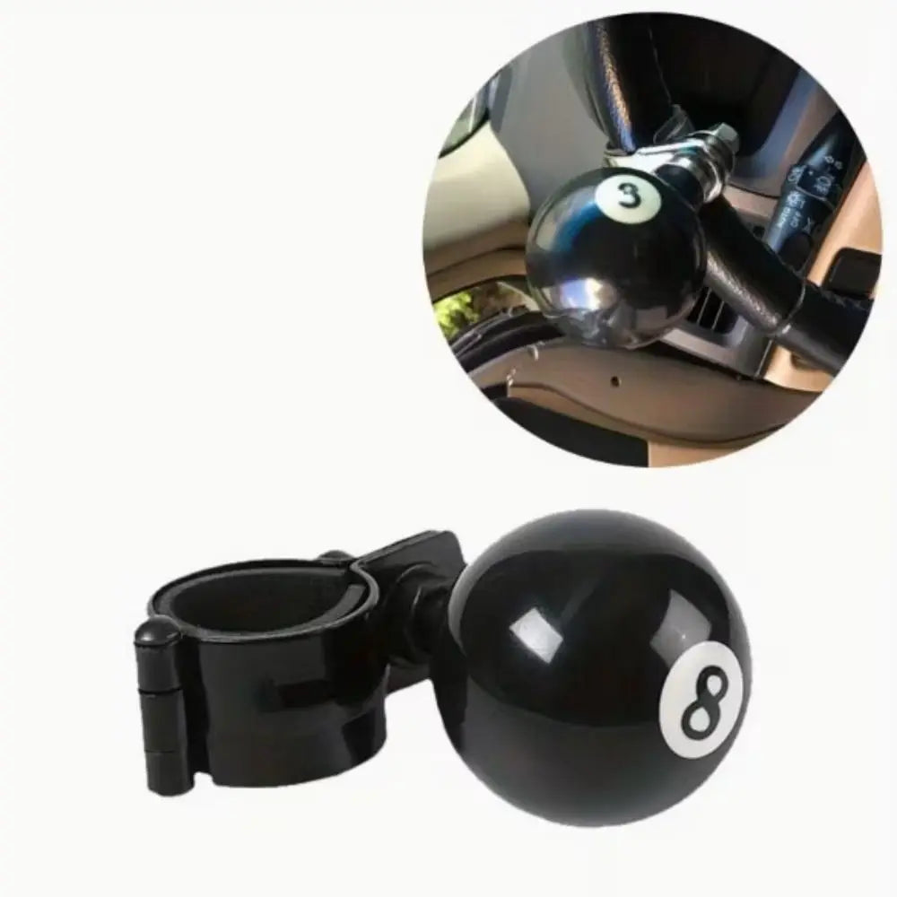 Black Billiard Ball Steering Wheel Spinner Turning Handle Driving Aid Zpaxo