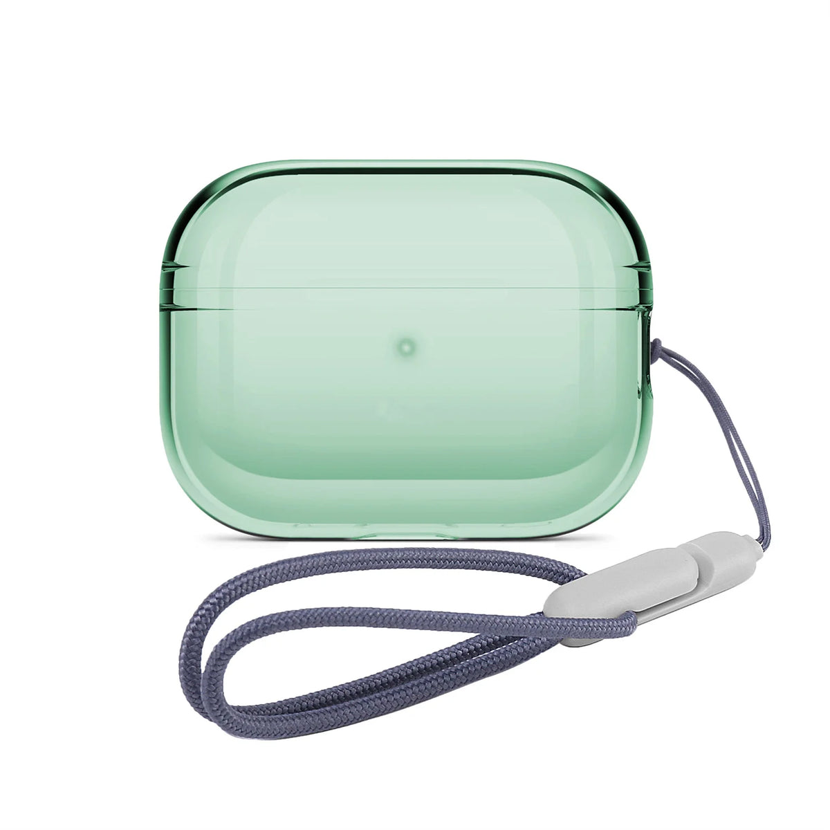 Soft TPU Earphone Case with Lanyard Strap For Airpods Pro 2 Transparent Shockproof Cover Protective Shell Headphone Accessories Zpaxo Green with case