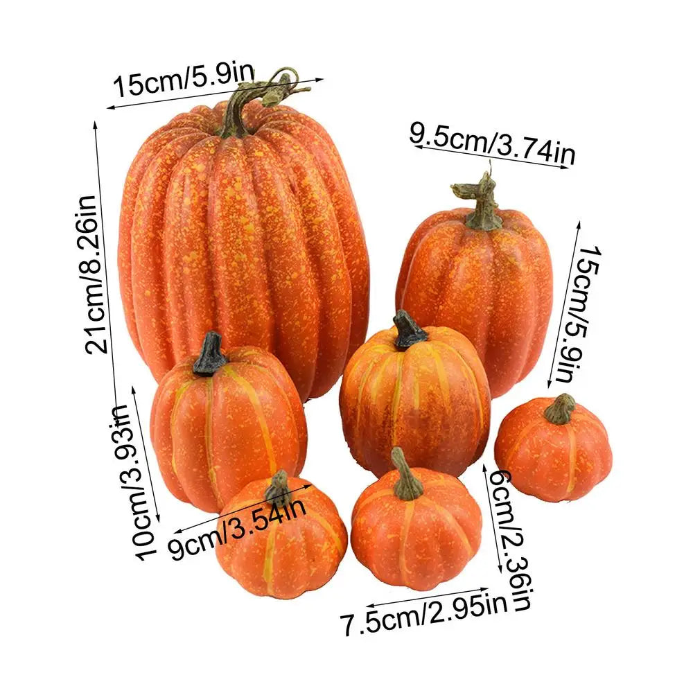 7 PCS Artificial Fake Pumpkin Decorative Foam Pumpkin Figurine Realistic Multifunctional for Table Centerpieces Decoration Zpaxo 7pcs Set China Mainland