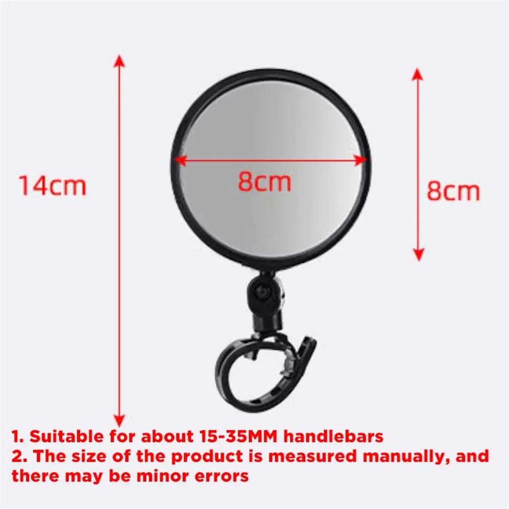 Universal Adjustable Bicycle Rearview Mirror Wide Angle 360° Rotate Handlebar Mount Mirror for MTB Road Bike Cycling Accessories Zpaxo Single round style