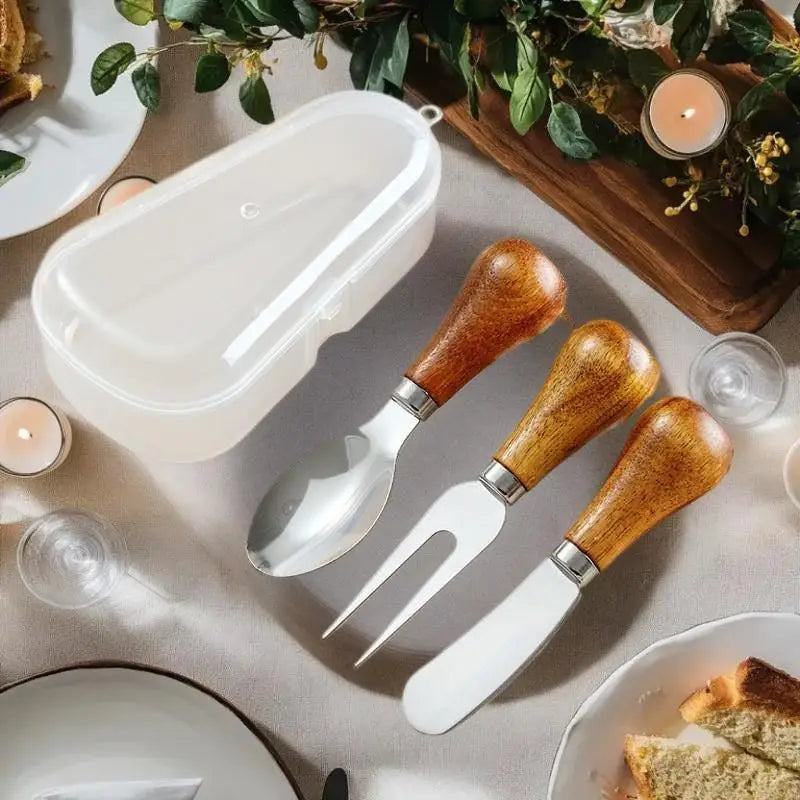 1 Wood Handle Stainless Steel Cheese Knife Features Butter Spreader Zpaxo