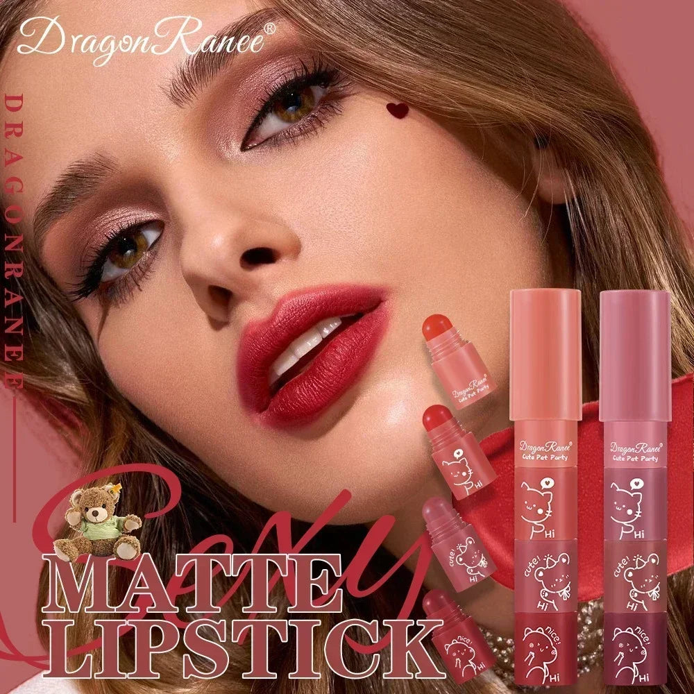1 Cute Matte Lipstick Crayon Combo Purple Lip Tint Velvet Sexy Zpaxo
