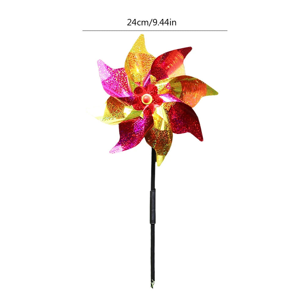 2 Windmill Bird Repellent Garden Decorations Colorful Wind Spinner Zpaxo F