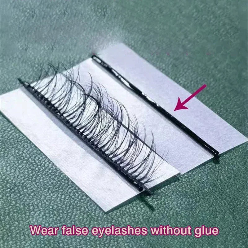 34 Pieces/Box Reusable Self-Adhesive Glue-Free Eyelash Glue Strip False Eyelashes Makeup Tools No Glue eyelashes Hypoallergenic Zpaxo