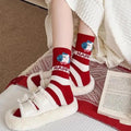 Cute Cartoon Zodiac Year Horse Autumn Winter Warm Mid-tube Socks Red Zpaxo Random-1pair