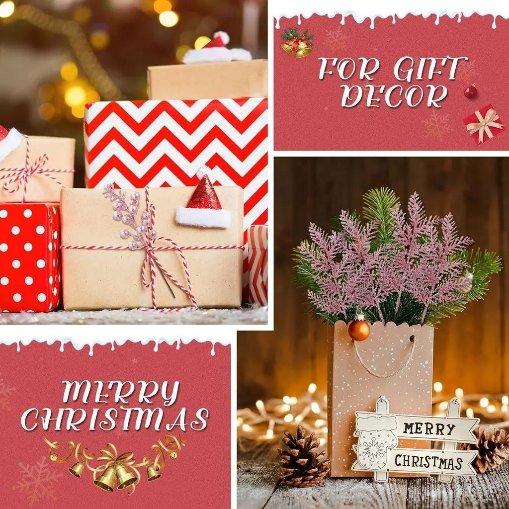 5-Pack Glitter Berry Artificial Christmas Stems & Tree Picks