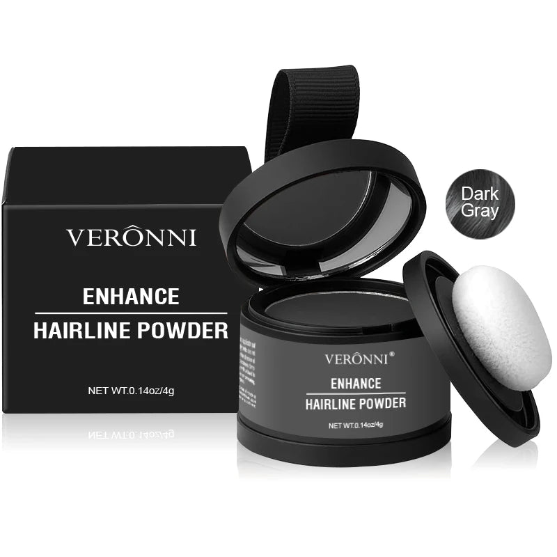 Fluffy Hairline Powder Concealer Temporary Hair Fibers black Hair Root Cover Up Gray Coverage Hairline Shadow Powder Instantly Zpaxo 07-Dark Gray