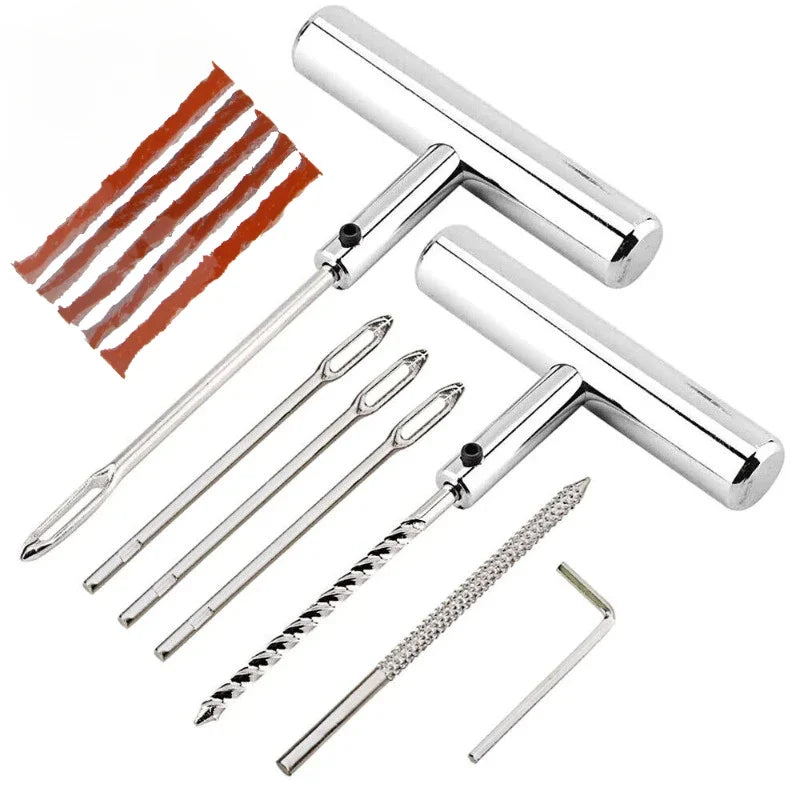 Tyre Repair Tool T Handle Plug Tire Replacement Needles Efficient Zpaxo 12Pcs