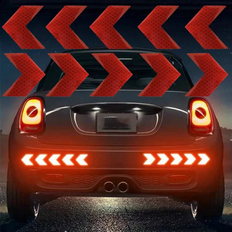 Car Bumper Reflective Arrow Safety Stickers – 10-Pack