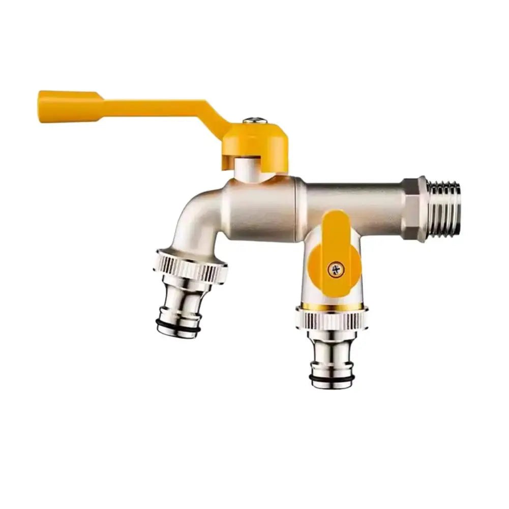 Outdoor Antifreeze Brass Tap Double Outlet For Garden Yard Water IBC Tank Washing Machine Hose Connector Accessory Zpaxo A