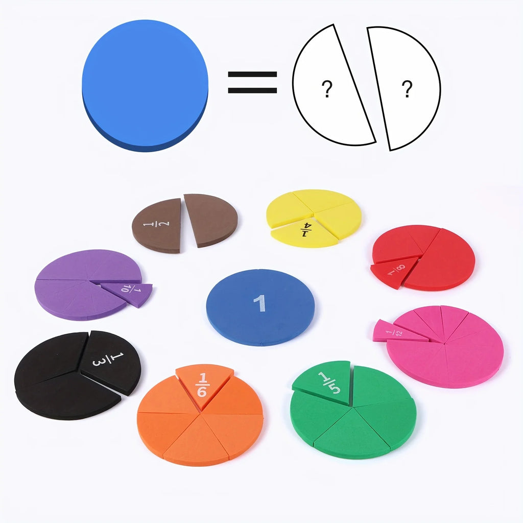 Interactive Fraction Circles Unit Fraction Manipulatives Rainbow Circle Math Fraction Games Montessori Math Toy For Children Kid Zpaxo
