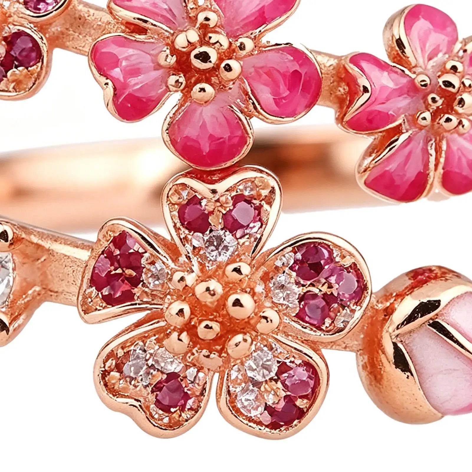 Open Rings for Women Metal Adjustable Open Flower Women Floral Jewelry for Daily Wear Party Prom Dating Engagement Zpaxo