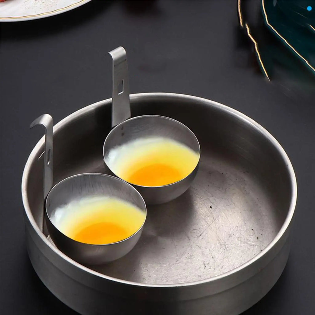 Stainless Steel Egg Poacher Hangable Stainless Steel Egg Poacher Nonstick Steamer Round Nonstick Cups for Effortless Cooking Zpaxo Default Title