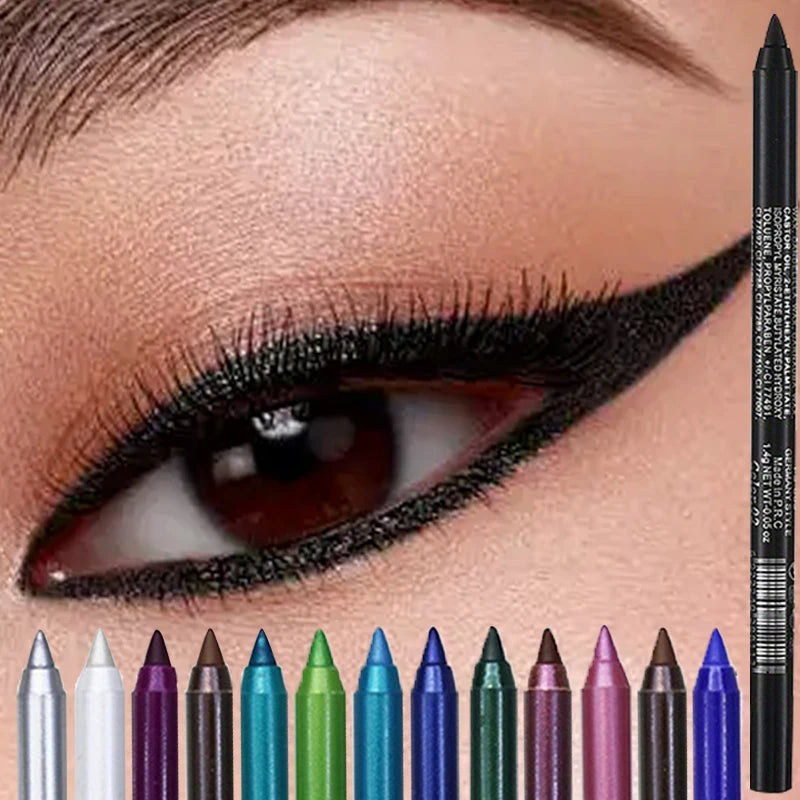 17 Colors Eyeliner Pencil Waterproof Long-lasting Black Brown Eyeliner Gel Pen Multicolor Eyeshadow Pearlescent Matte Makeup Zpaxo