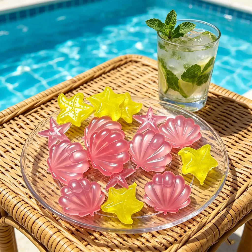 24Pcs Reusable Ice Cube Summer Colorful Outdoor Cute Star Shaped Cooling Ice Cube Mold Home Bar Whiskey Bubble Beverage Tool Zpaxo