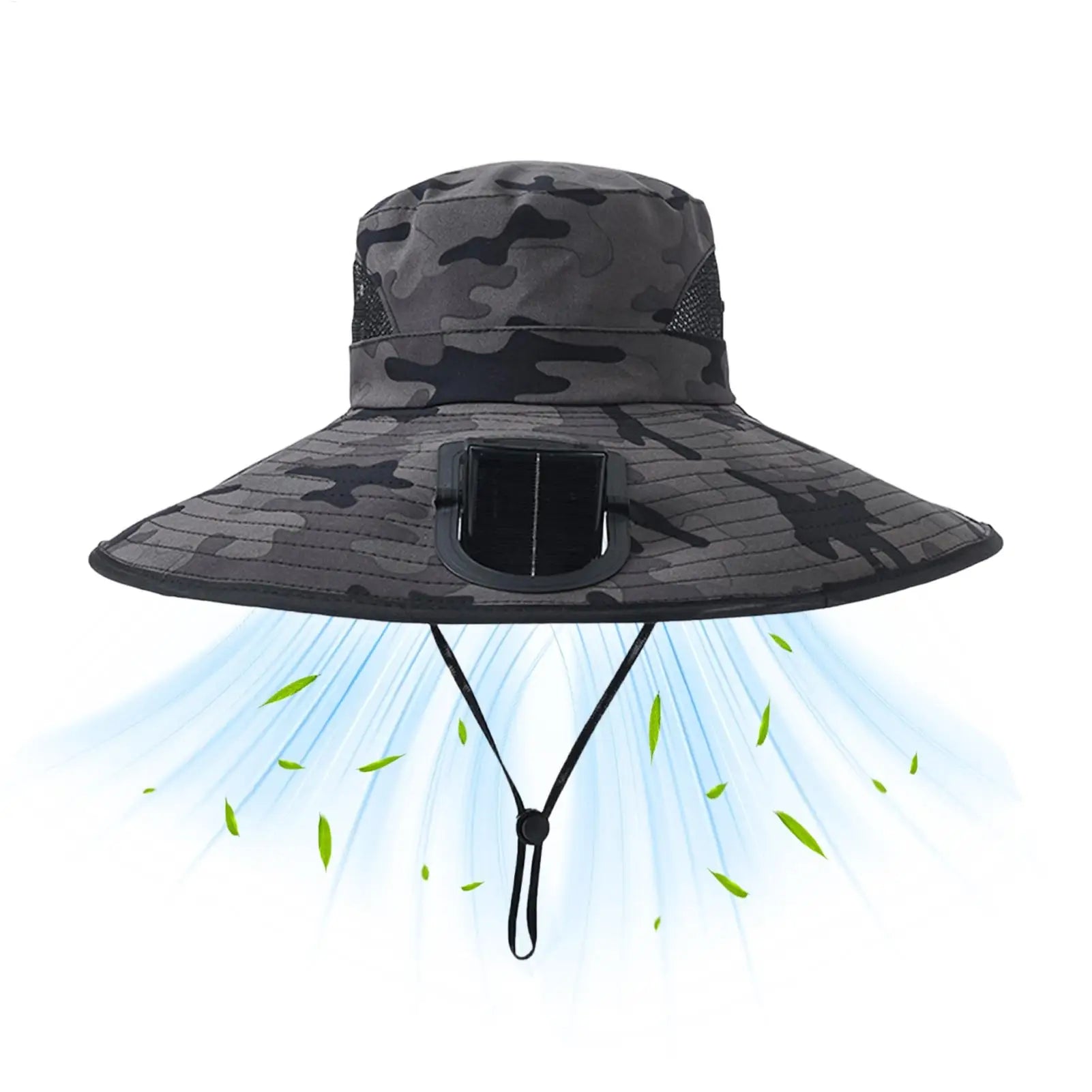 Solar Fan Fishing Hat – UV Protection Wide Brim Cooling Cap Solar Fan Outdoor Hat Zpaxo