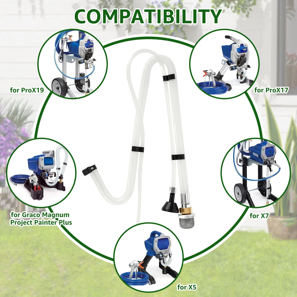 Suction Tube Kit for Graco Magnum Project Painter Plus X5 X7 ProX17 and ProX19 Stand Airless Paint Sprayer ﻿High Performance Zpaxo