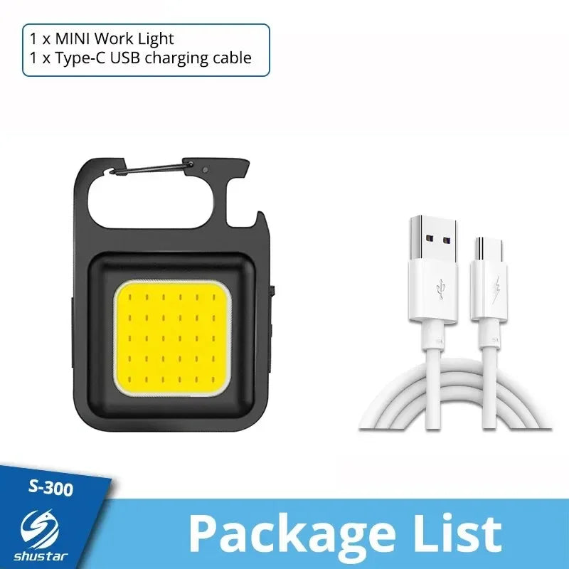 Mini COB LED Keychain Flashlight – 4 Modes, Magnetic, USB Rechargeable LED Keychain Flashlight Zpaxo J031 Rechargeable