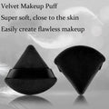 2- Black Triangle Powder Puff Loose Liquid Cosmetics Soft Plush