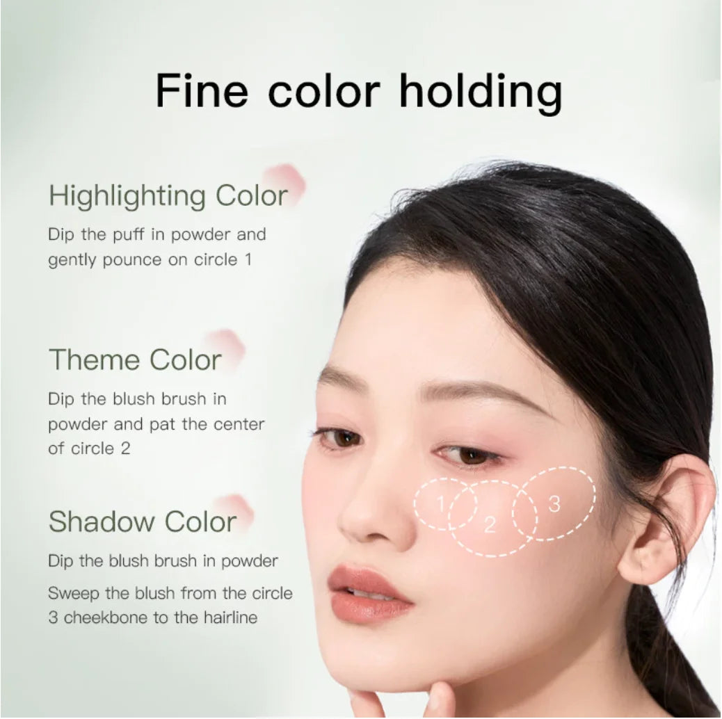TIMAGE Vigorous Flowing Jade Rouge Palette Cheek Natural Makeup Zpaxo