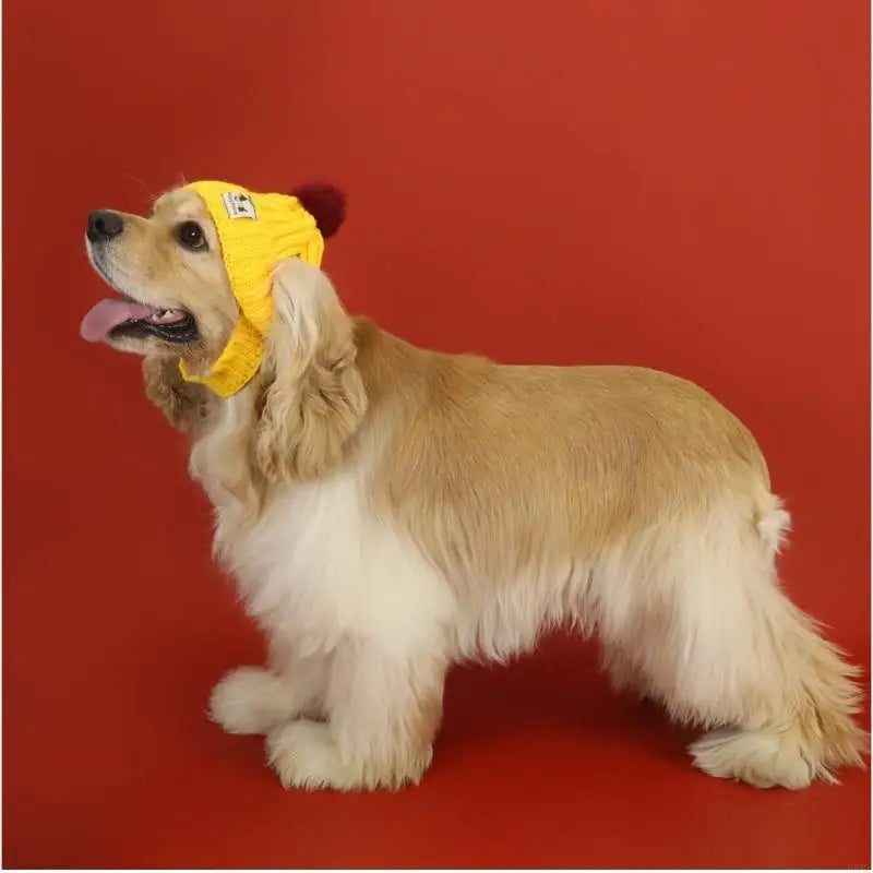 Knitted Dog Winter Hat Scarf Pet Year Warm Cap Costumes Accessories