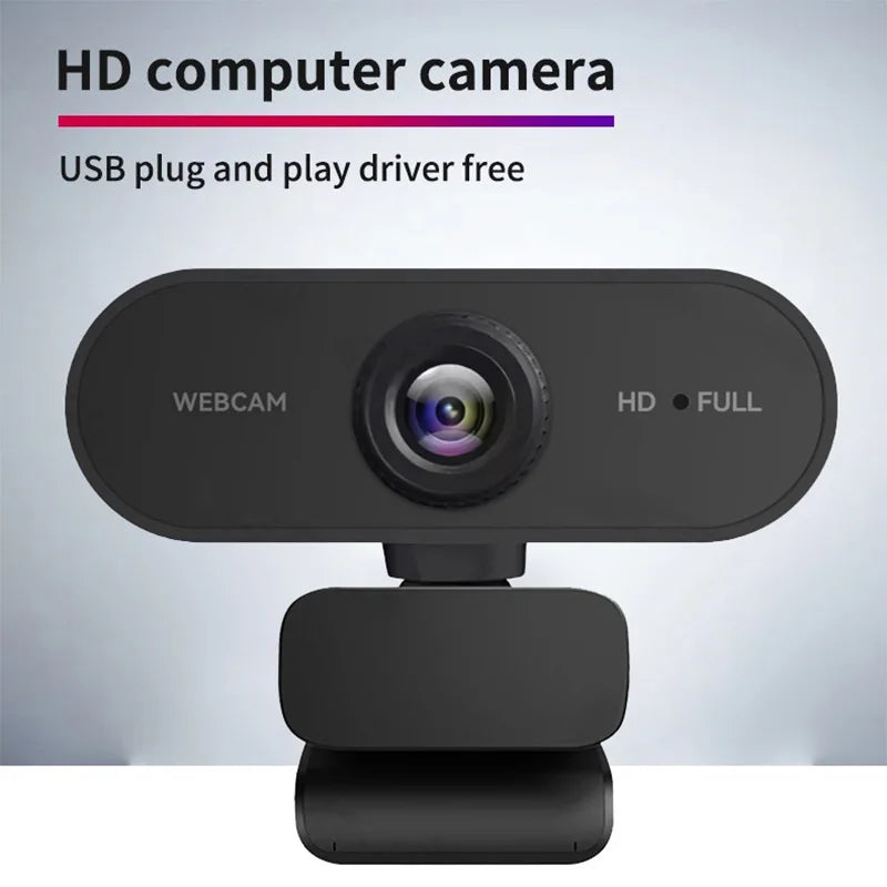 Black Network Webcam USB Camera Full HD 1080p 360 Rotation Microphone Zpaxo