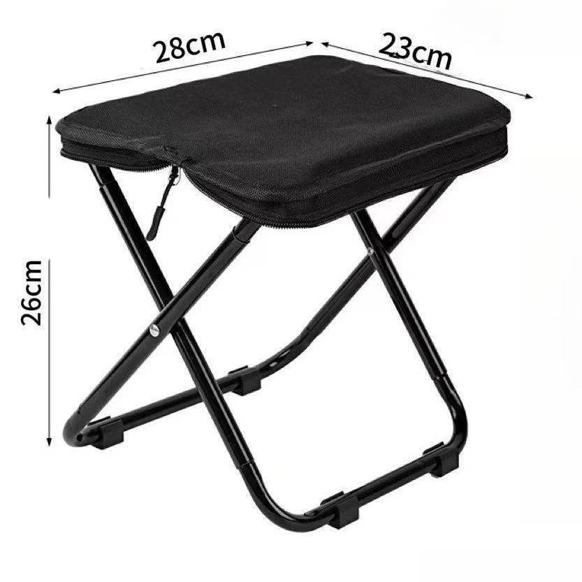 New Outdoor Pencil Case Folding Small Horse Tie Portable Handbag Stool Camping Picnic Stool Ultra Light Stool Train Queue Chair Zpaxo Black L