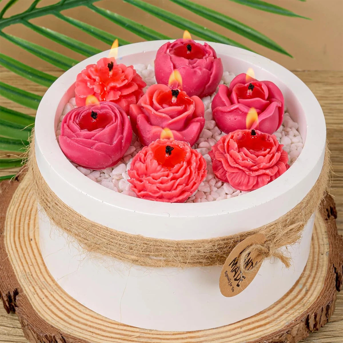 7-Cavity 9-Cavity Succulent Flower Candle Silicone Mold Rose Peony Soap Aroma Wax Plaster Making Chocolate Cake Decoration Mold Zpaxo