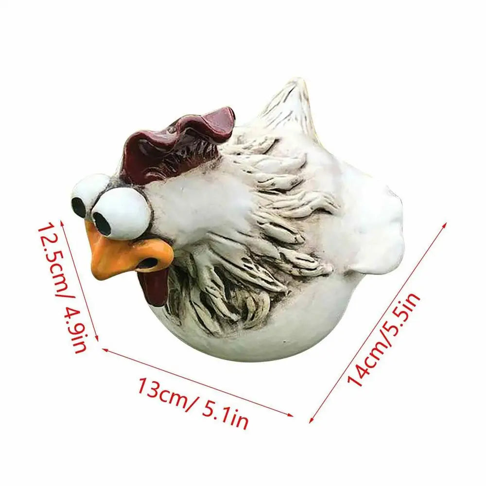 Resin Chicken Fence Statue – Garden Hen Sculpture Decor Garden Statue Zpaxo Type B