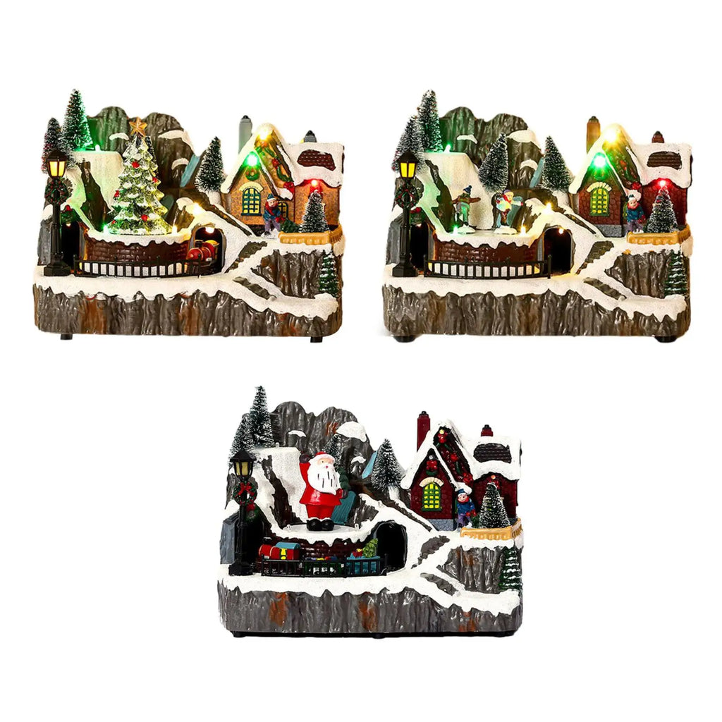 Christmas LED Luminous House Figurine – Village Ornament Decor Christmas LED Ornament Zpaxo