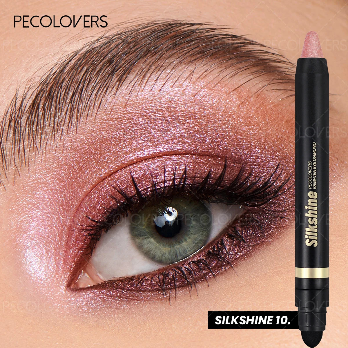 Smudge-proof Metallic Eyeshadow Stick Pearlescent Shimmer Quick Zpaxo 10